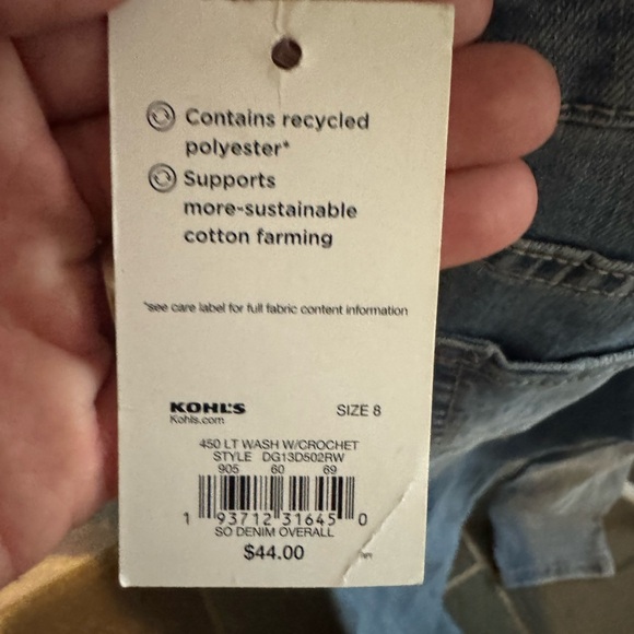 NWT SO Light Blue Denim Overalls - Picture 6 of 6